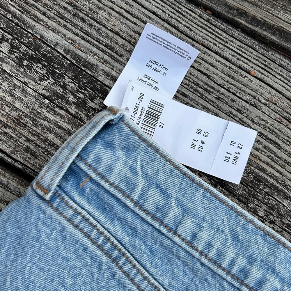 NWT Abercrombie Fitch The Dad Short High Rise Curve Love Denim Shorts 37 24 - Picture 4 of 7